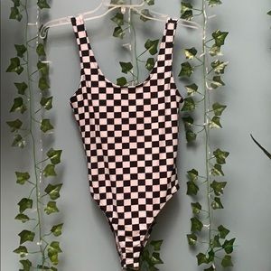 Forever 21 checkered bodysuit S